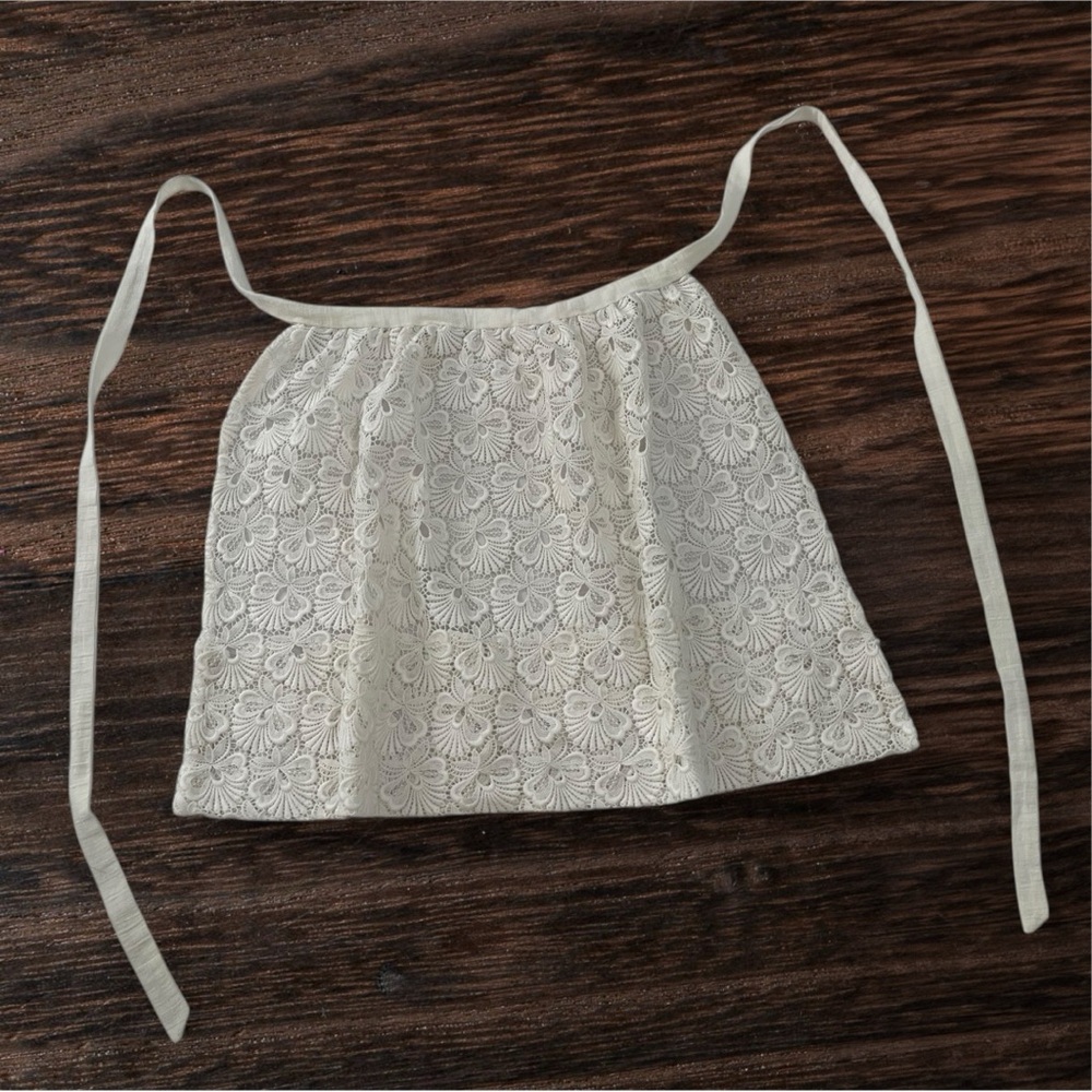 Vintage Lace half apron Farmhouse Romantic Overlay Over Skirt